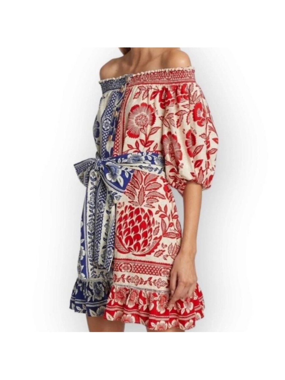 FARM Rio Mixed pineapple garden mini dress